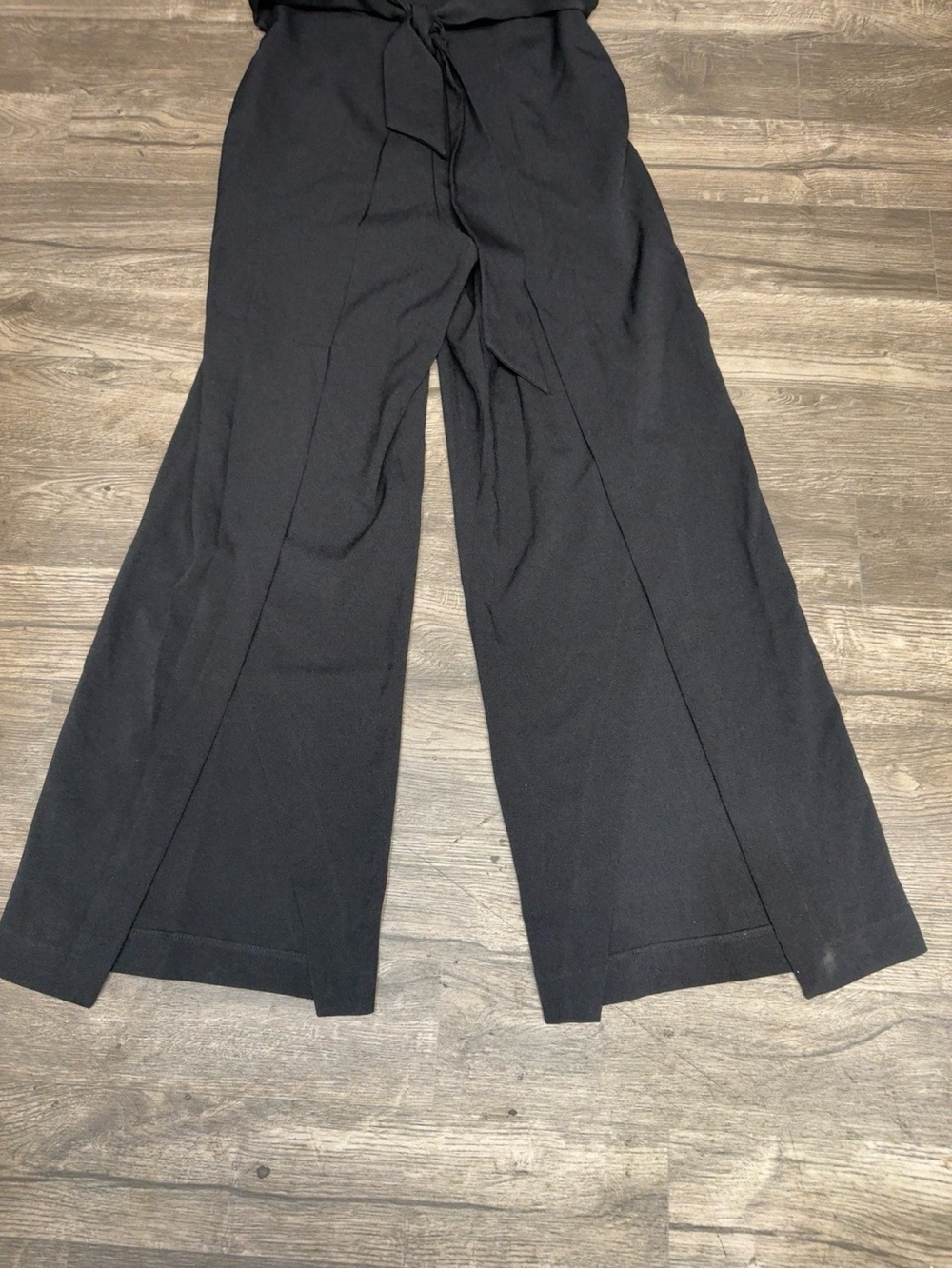 INC International Concepts Black Sleeveless Wide-Leg Jumpsuit with Front Slits - Picture 4 of 11